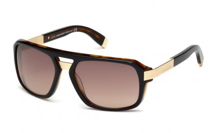 Dsquared2 DQ0028 05F Black Rose Gold Tortoise - Brown Shaded