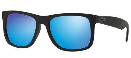 Ray-Ban 0RB4165 JUSTIN 622/55 Black Rubber - Green Mirror Blue