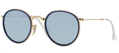 Ray-Ban 0RB3517 ROUND FOLDING I 001/30 Gold - Green Mirror Silver