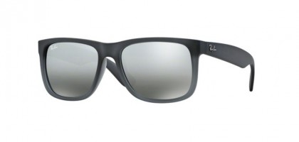 Ray-Ban 0RB4165 JUSTIN 852/88 Rubber Grey Transparent - Grey Silver Mirror Gradient