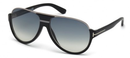 Tom Ford FT0334 02W Matte Black Silver - Grey Blue Shaded