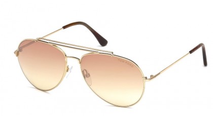 Tom Ford FT0497 INDIANA 28Z Rose Gold - Pink Brown Mirror