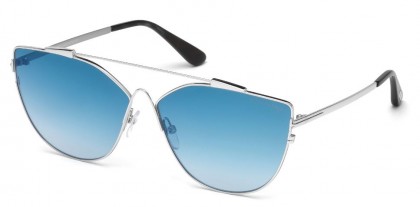 Tom Ford FT0563 JACQUELYN-02 18X Shiny Silver - Light Blue Shaded