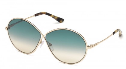 Tom Ford FT0564 RANIA-02 28P Shiny Rose Gold - Green Blue Shaded