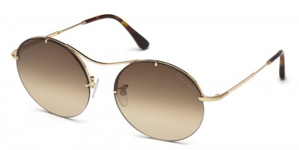 Tom Ford FT0565 VERONIQUE-02 28F Shiny Rose Gold - Brown Shaded