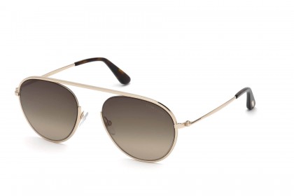 Tom Ford FT0599 KEIT-02 28K Shiny Rose Gold - Brown Shaded