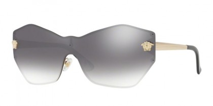 Versace 0VE2182 GLAM MEDUSA SHIELD 12526I Pale Gold - Gradient Grey Mirror Silver