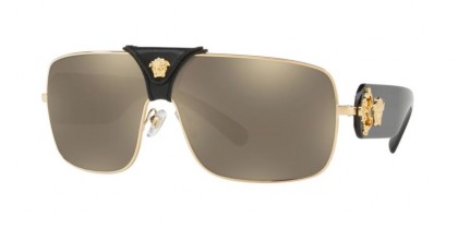 Versace 0VE2207Q SQUARED BAROQUE 1002/5 Gold - Light Brown Mirror Gold