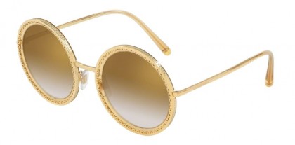 Dolce & Gabbana 0DG2211 02/6E Gold Transparent Camel - Grad Light Brown Mirror Gold