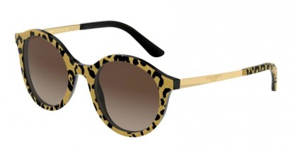 Dolce & Gabbana 0DG4358 320813 Leo Glitter Gold On Black - Brown Gradient