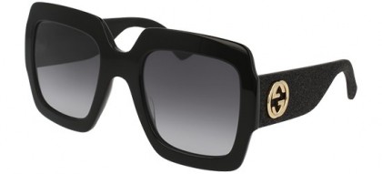 Gucci GG0102S-001 Black Black - Shiny Grey