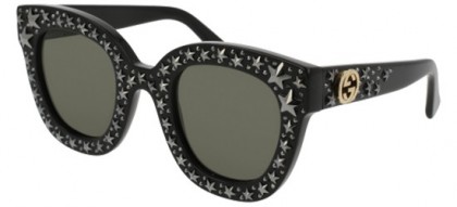 Gucci GG0116S-002 Black Black - Shiny Silver