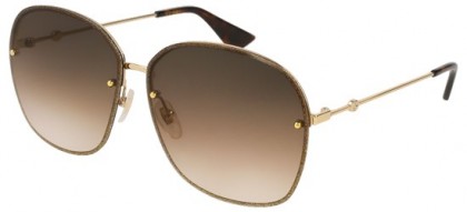 Gucci GG0228S-003 Gold Gold - Shiny Brown