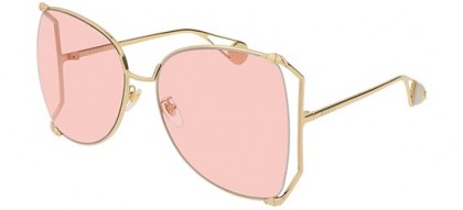 Gucci GG0252S-004 Gold Gold - Shiny Pink