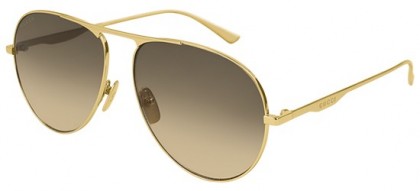 Gucci GG0334S-001 Gold Gold - Shiny Brown