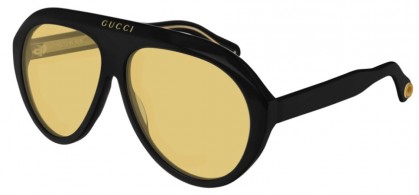 Gucci GG0479S-002 Black Shiny Black - Yellow