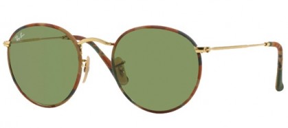 Ray-Ban 0RB3447JM ROUND METAL (M) 168/4E Camouflage Brown Green - Green
