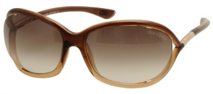 Tom Ford FT0008 50F Soft Orange Shaded Transparent Brown - Brown Shaded