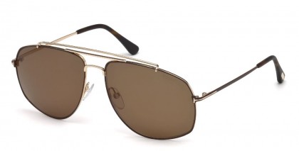 Tom Ford FT0496 GEORGES 28M Rose Gold - Brown Polarized